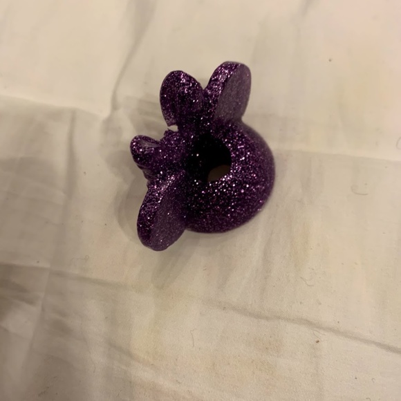 Minnie Mouse Straw Topper - Purple Glitter - Picture 2 of 2